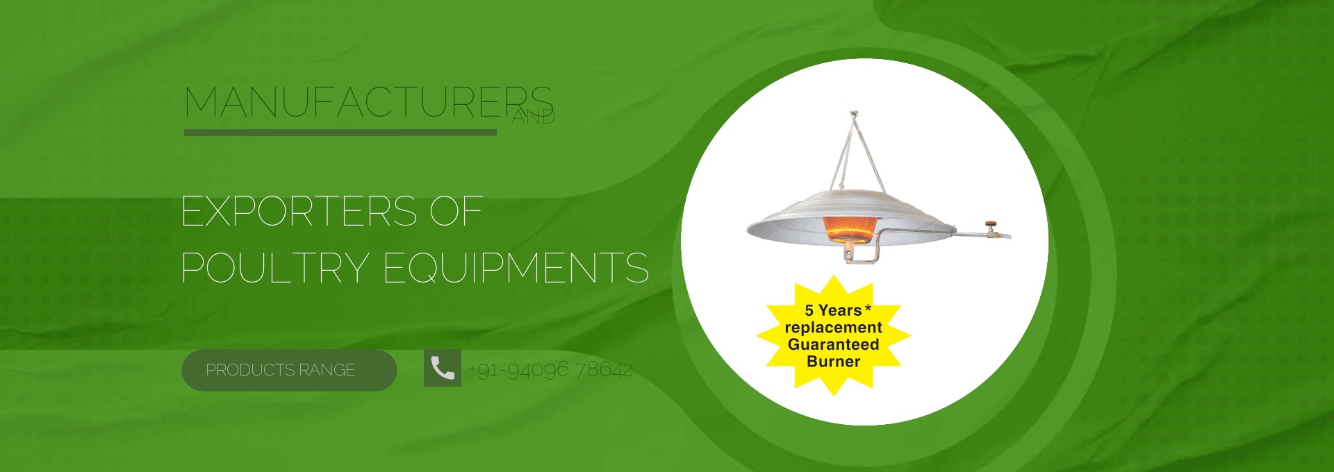 Manufacturers & Exporters of Poultry Equipments